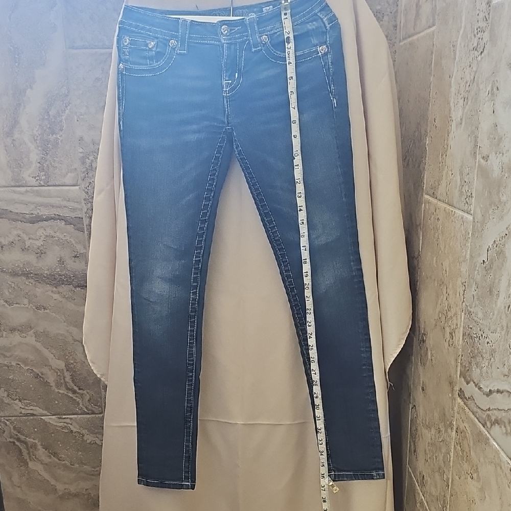 Miss Me Blue Skinny Jeans with Modern Silhouette